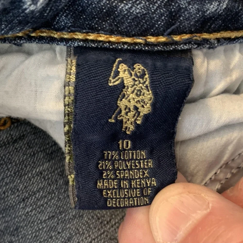 Riders By Lee U.S. Polo Assn‎ Shorts Womens 10 Blue Denim Cutoff Frayed Lot Of 2